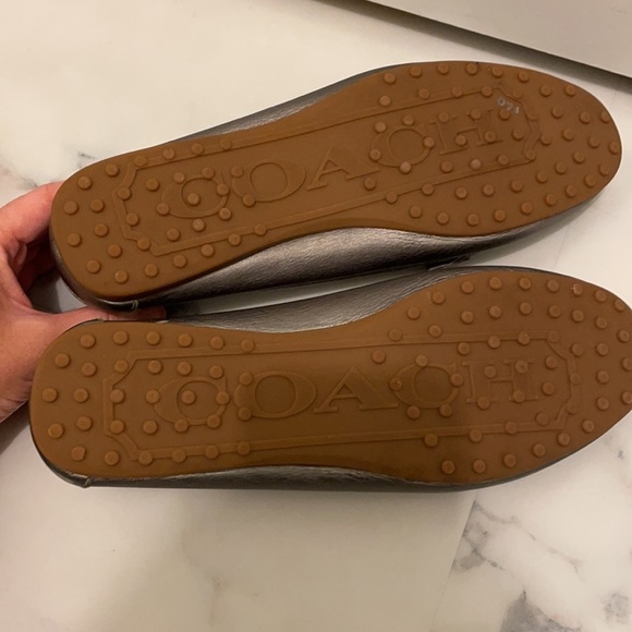 Coach Fortunata Moccasin Slip-on Shoes in Silver Gray - Picture 8 of 9